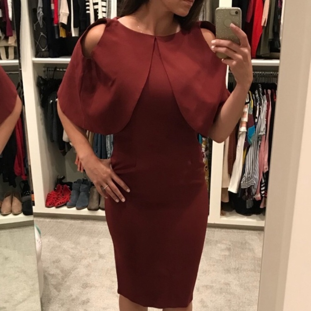 Dress burgundy cape dress size 6 / m